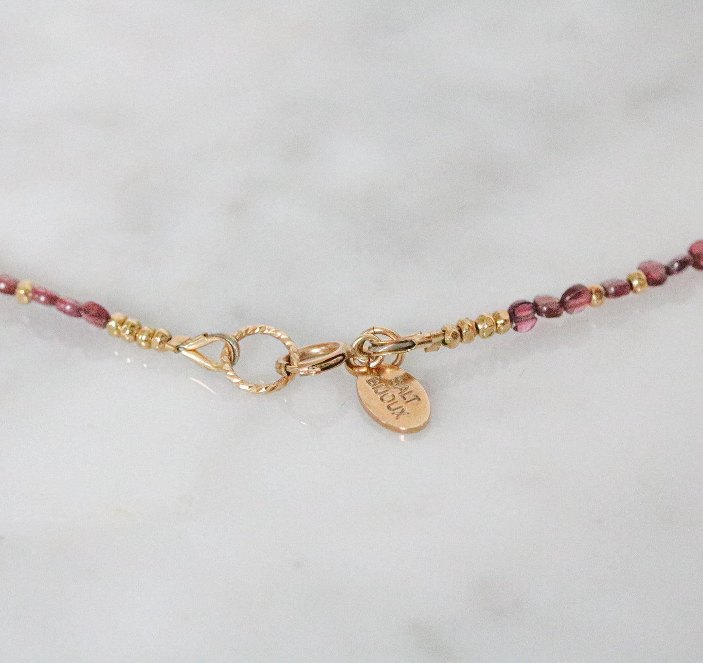 Garnet Choker Necklace: Faceted Coin Beads, Gold Vermeil, January Birthstone