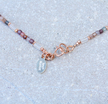 Rose Quartz & Pink Spinel Rose Gold Vermeil Choker Necklace
