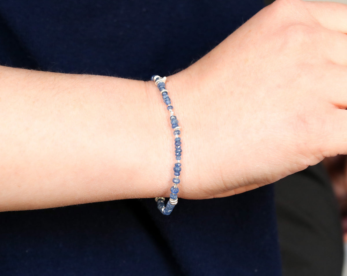 Handmade Apatite Bracelet: Karen Hill Tribe Silver, Sterling Silver Clasp