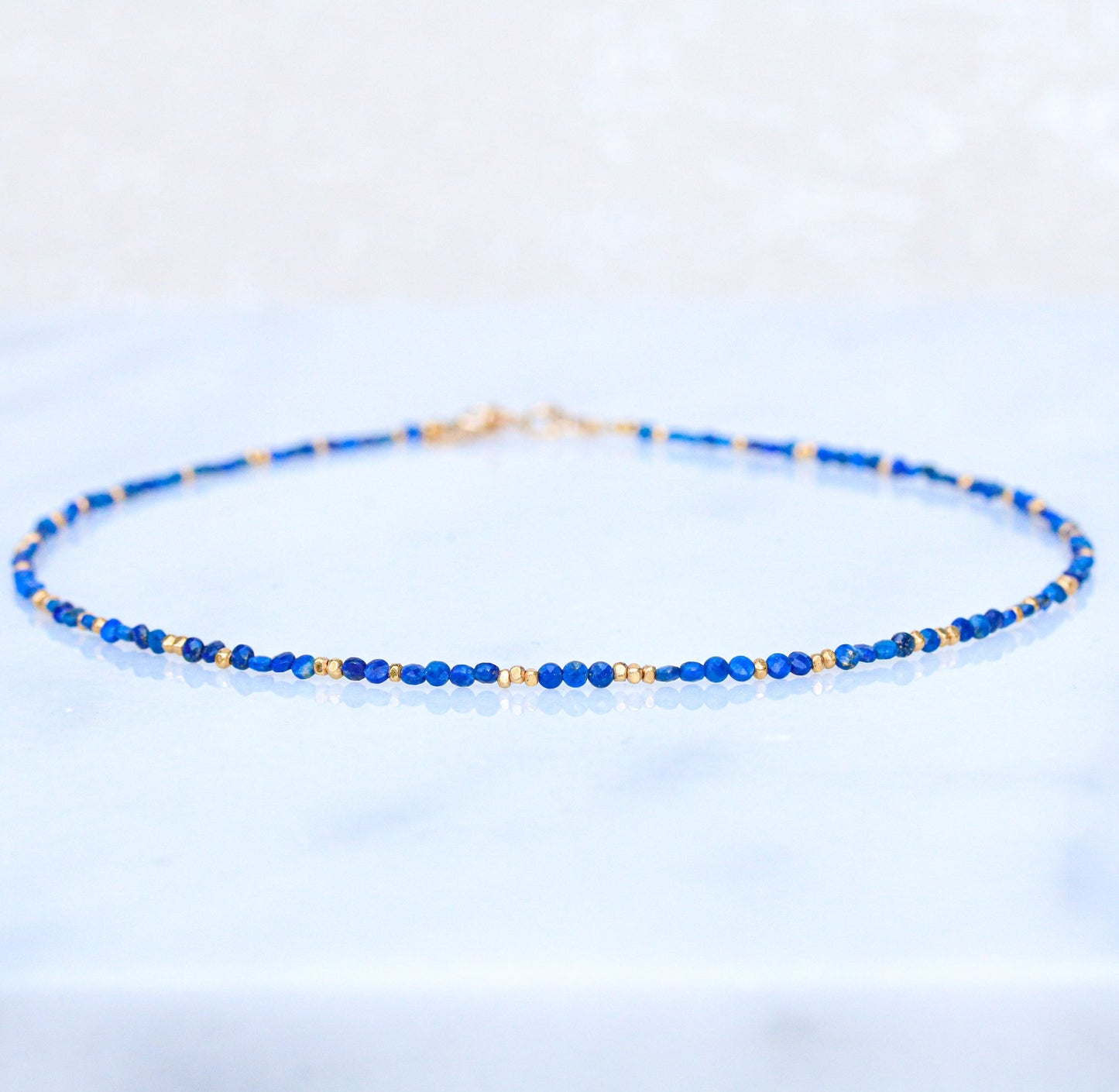Lapis Lazuli Gold Vermeil Choker: September Birthstone Necklace