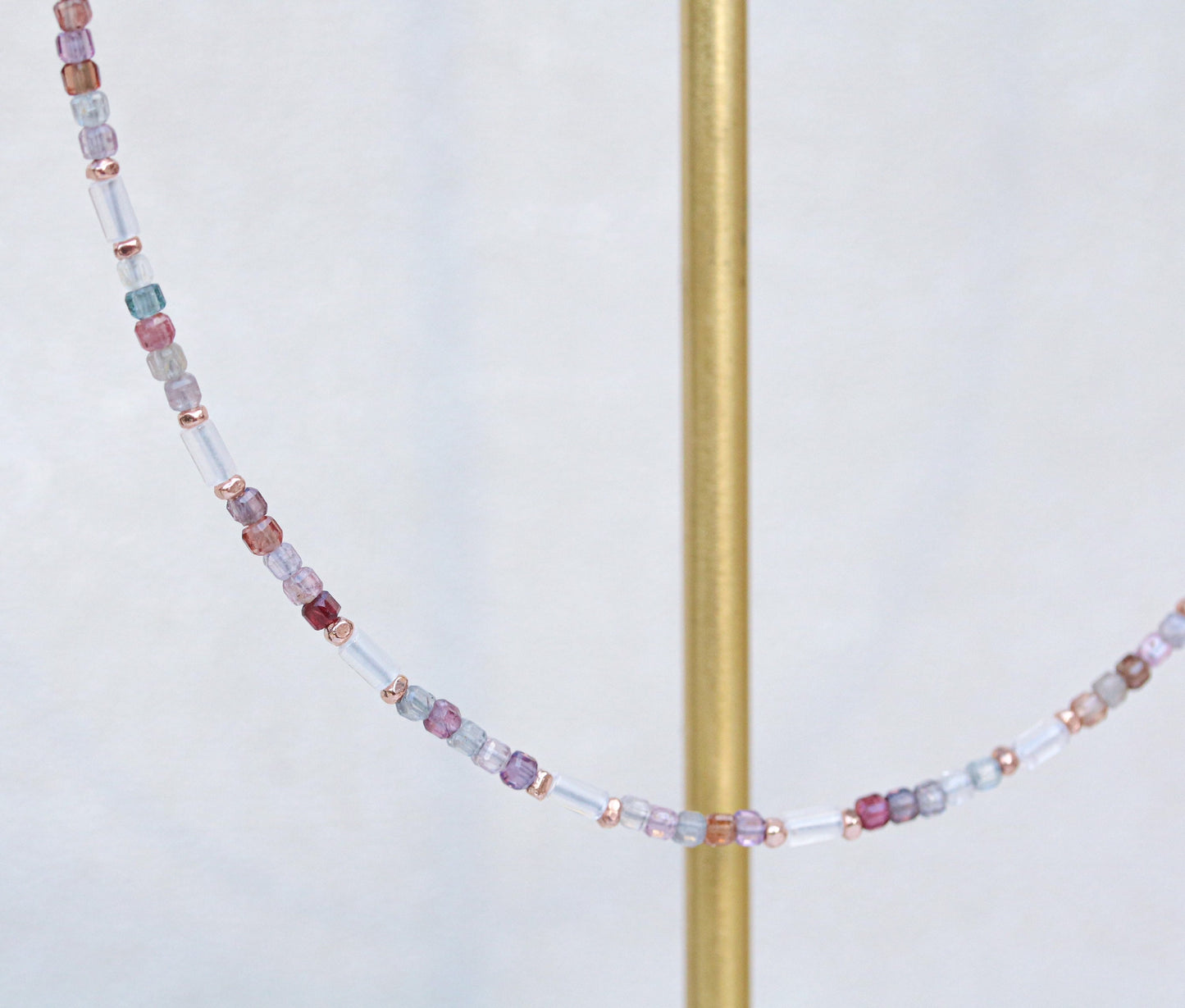 Rose Quartz & Pink Spinel Rose Gold Vermeil Choker Necklace