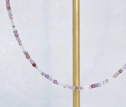 Rose Quartz & Pink Spinel Rose Gold Vermeil Choker Necklace