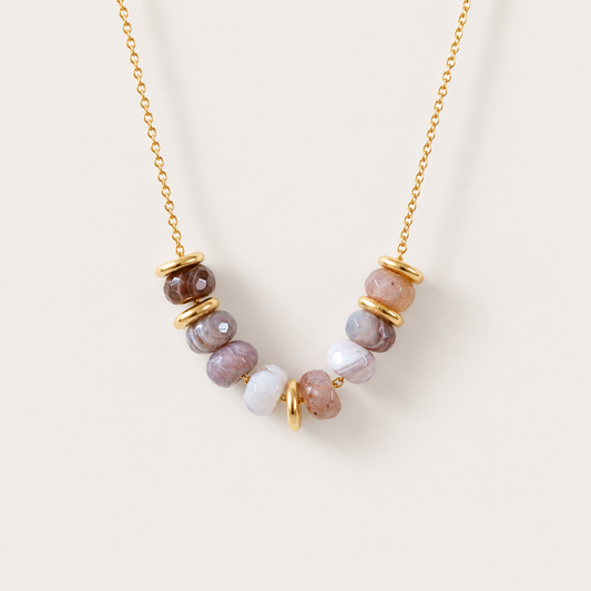 Botswana Agate Rondelle Necklace