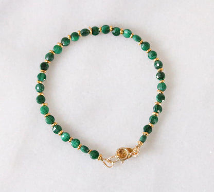Malachite Bracelet: Karen Hill Tribe Gold Vermeil, Gold Fill
