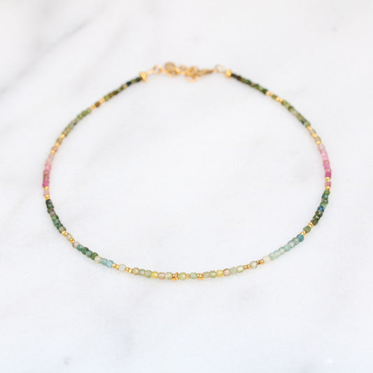 Tourmaline Choker: Karen Hill Tribe Gold Vermeil Mini Cube Necklace