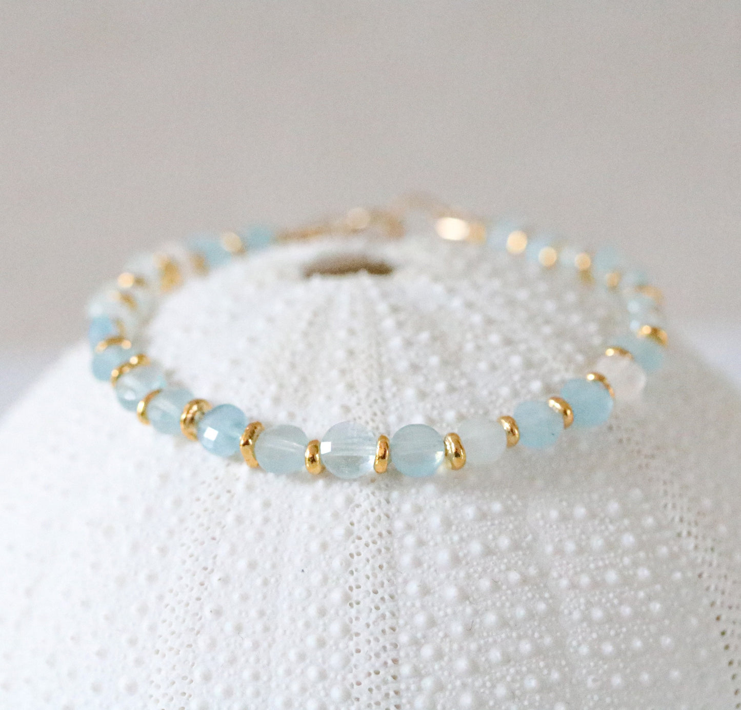 Aquamarine Bracelet: Karen Hill Tribe Gold Fill, March Birthstone