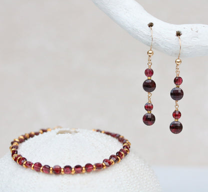 Faceted Garnet Bracelet: Karen Hill Tribe Gold Vermeil, January Birthstone