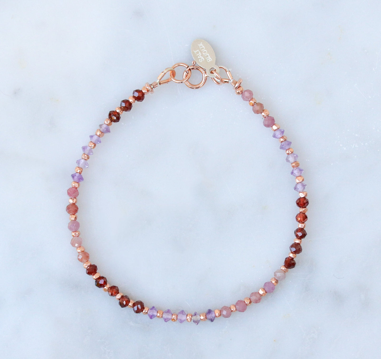 Amethyst Ruby Garnet Bracelet: Karen Hill Tribe Rose Gold Vermeil Gemstone Bracelet