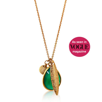 Gold Fill Amethyst Charm Necklace: Vogue Featured, Feather & Coin Charms