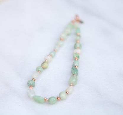 Jade Bag Charm: Karen Hill Tribe Beads, Gold Vermeil Accents
