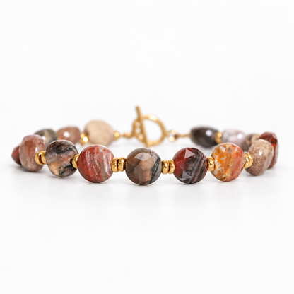 Fossilized Wood Gold Bracelet