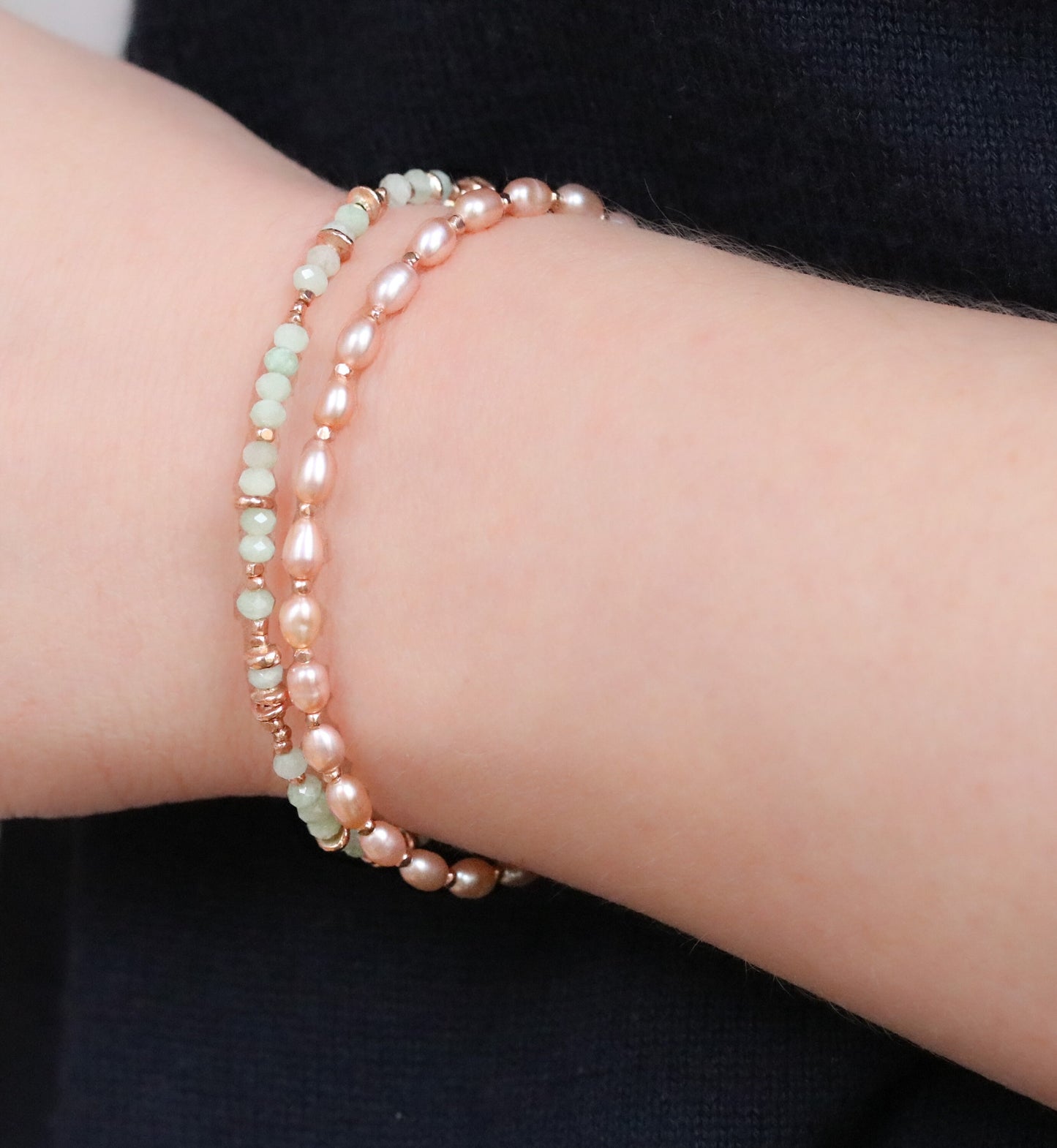 Pink Baroque Pearl Bracelet: Rose Gold Vermeil, June Birthstone