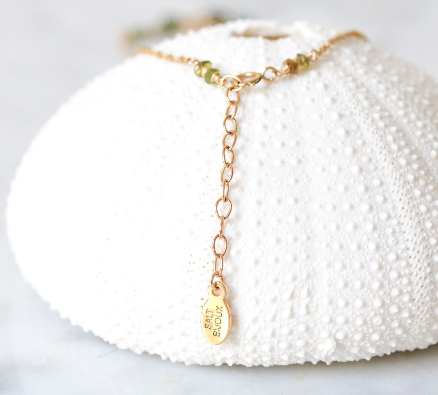 Handmade Teardrop Tourmaline Gold Necklace: October Birthstone