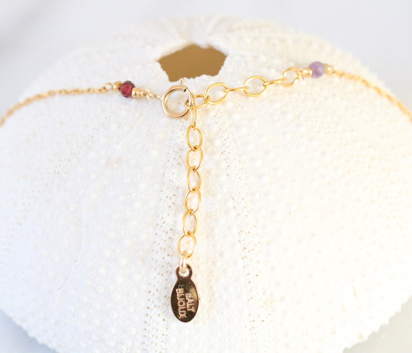 Rainbow Gemstone Mini Coin Necklace: 14k Gold Filled Charm, Handmade in France