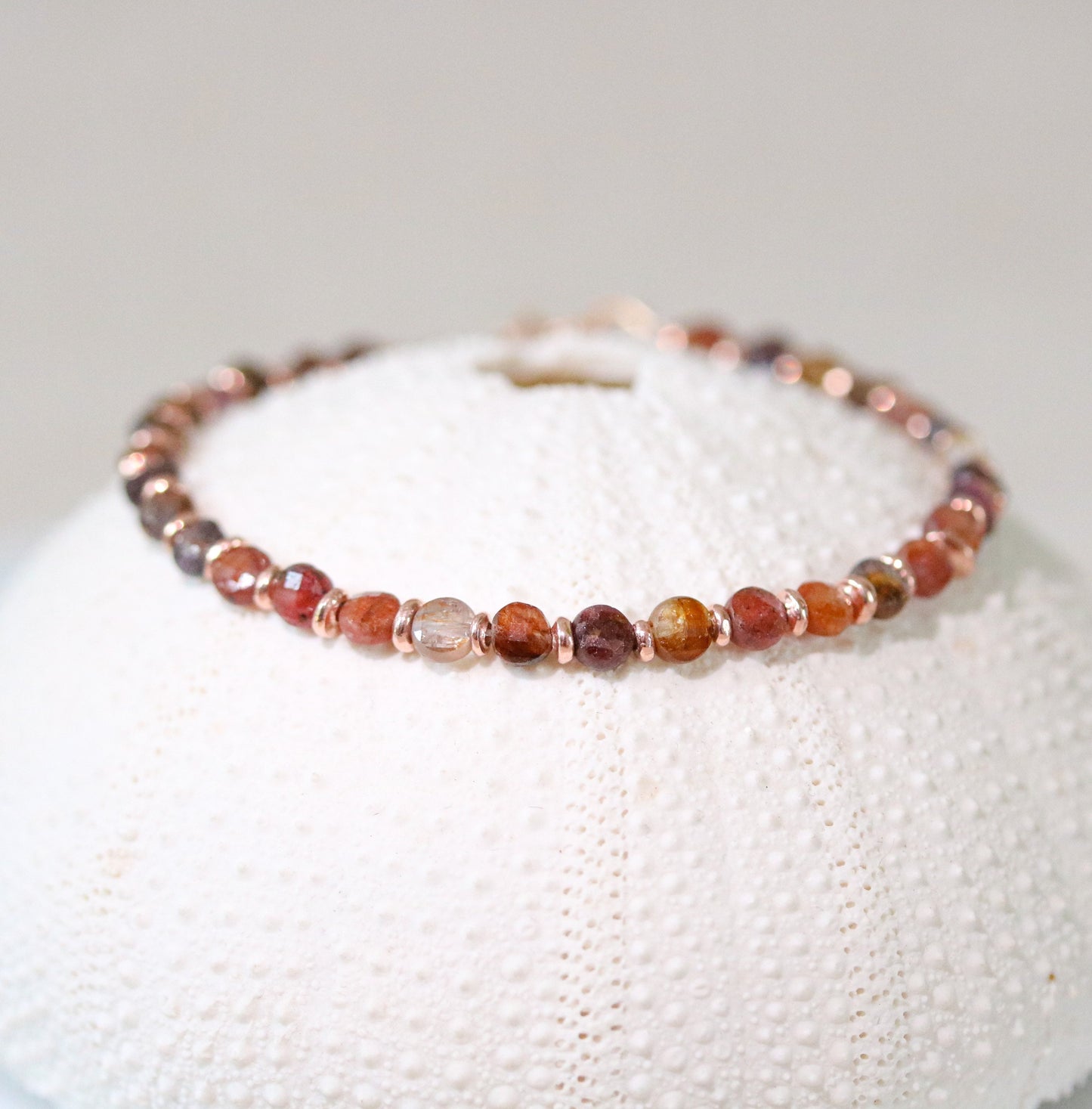 Pink Sapphire Bracelet: Karen Hill Tribe Rose Gold Vermeil, September Birthstone