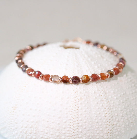Pink Sapphire Bracelet: Karen Hill Tribe Rose Gold Vermeil, September Birthstone