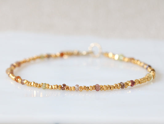 Karen Hill Tribe Gold Vermeil Bracelet: Sapphire Nugget Stacking Bracelet
