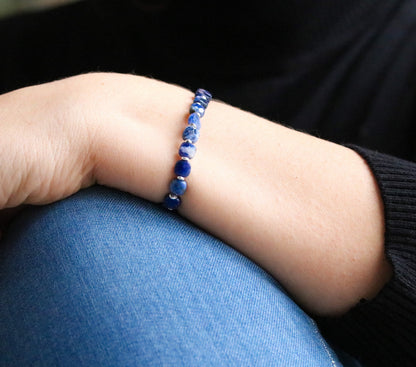 Blue Sodalite Bracelet: Karen Hill Tribe Silver, Faceted Gemstone
