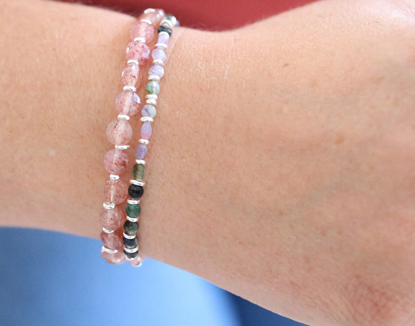 Watermelon Tourmaline Bracelet: Karen Hill Tribe Silver, October Birthstone