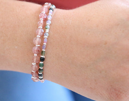 Watermelon Tourmaline Bracelet: Karen Hill Tribe Silver, October Birthstone