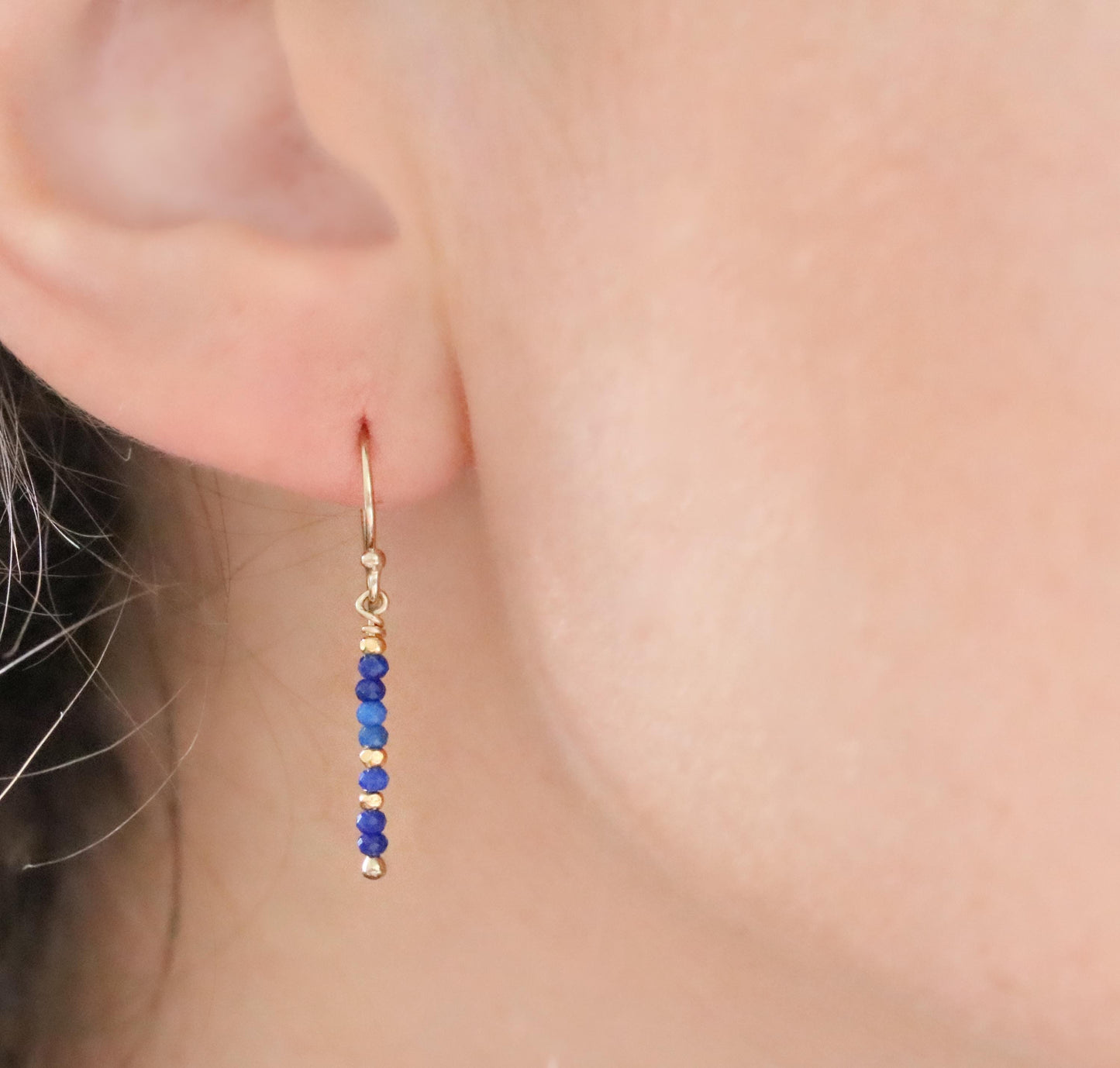 Lapis Lazuli Drop Earrings: Gold Vermeil Karen Hill Tribe Beads