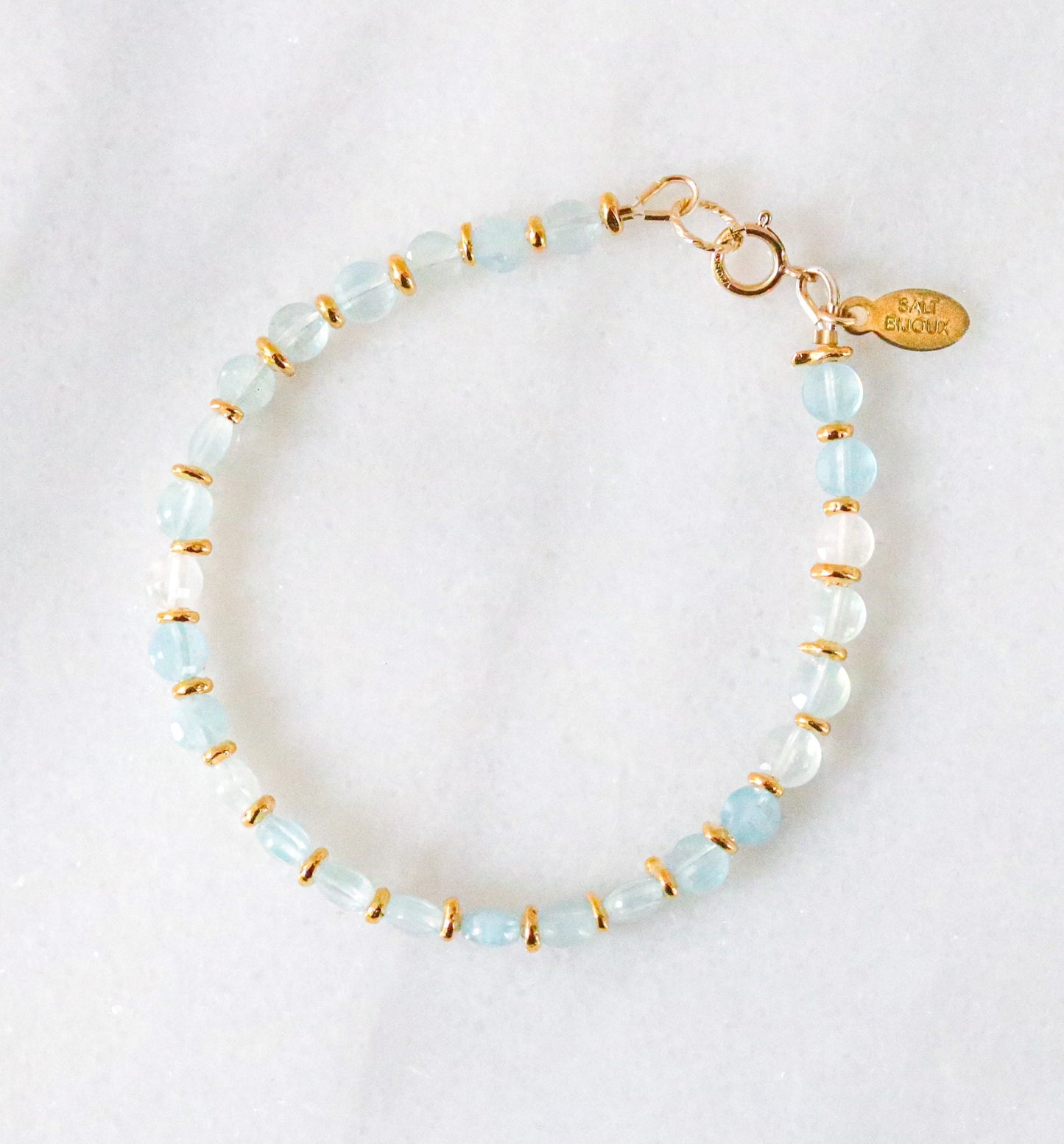 Aquamarine Bracelet: Karen Hill Tribe Gold Fill, March Birthstone