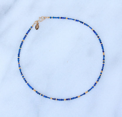 Lapis Lazuli Gold Vermeil Choker: September Birthstone Necklace