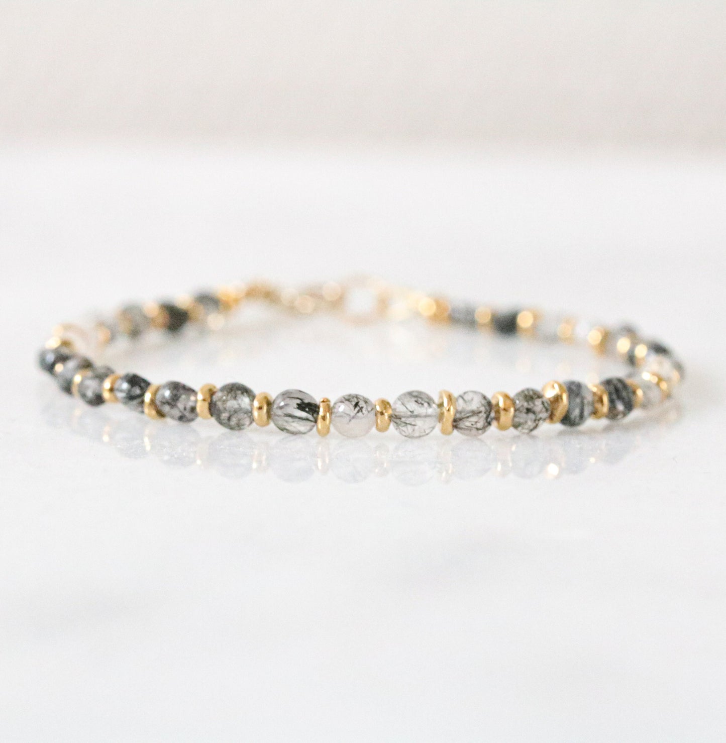 Rutilated Quartz Bracelet: Karen Hill Tribe Gold Vermeil, 14ct Gold Fill