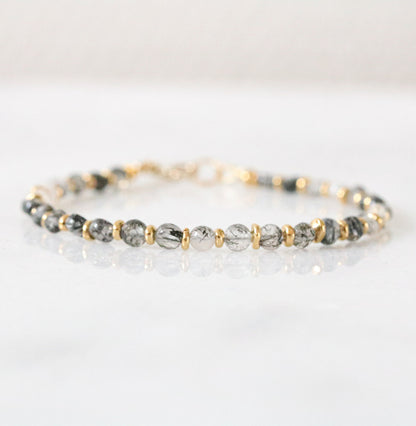 Rutilated Quartz Bracelet: Karen Hill Tribe Gold Vermeil, 14ct Gold Fill