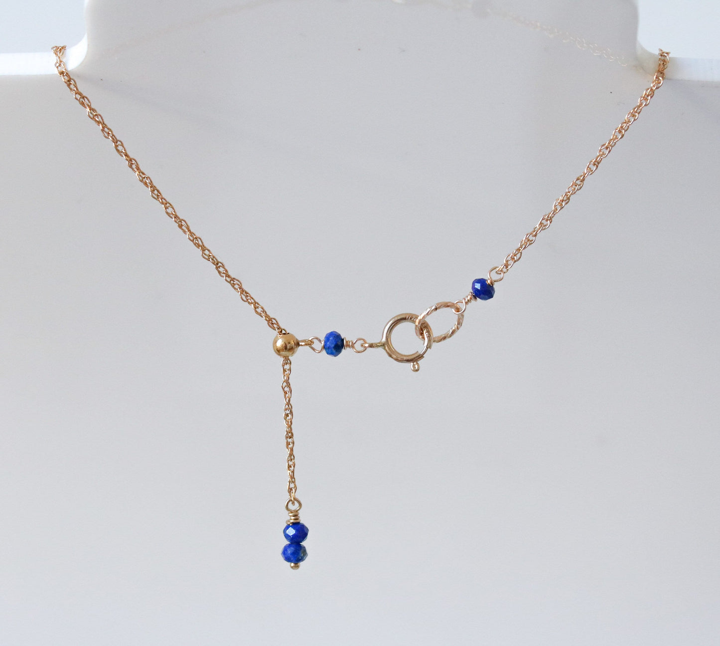 Handmade Faceted Lapis Lazuli 14k Gold Filled Necklace