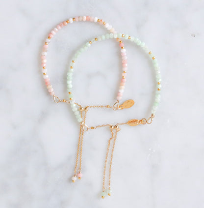 Pink Opal Gold BraceletValentines Day Gift IdeaMothers Day