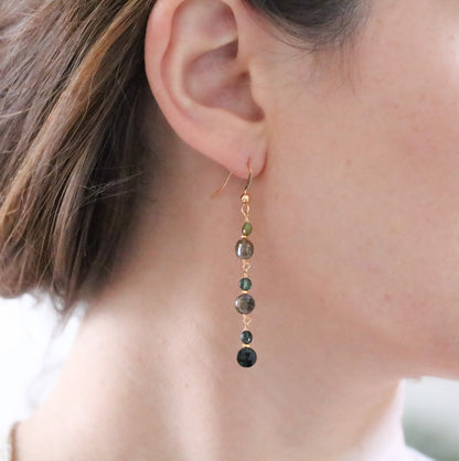 Green Tourmaline Earrings: Gold Vermeil Karen Hill Tribe Beads