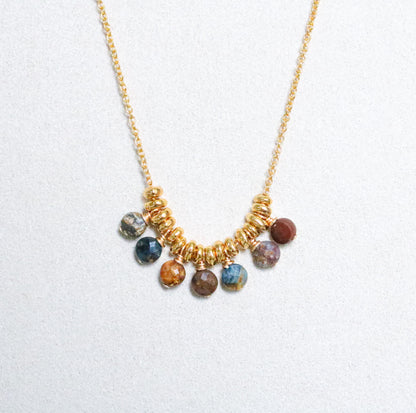 Faceted Pietersite Gemstone Necklace: 14k Gold Filled Charm
