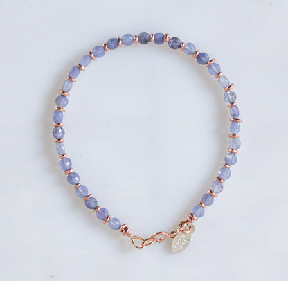 Tanzanite Bracelet: Karen Hill Tribe Rose Gold Fill, December Birthstone