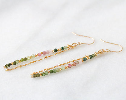 Watermelon Tourmaline Drop Earrings: Gold Vermeil Karen Hill Tribe Beads