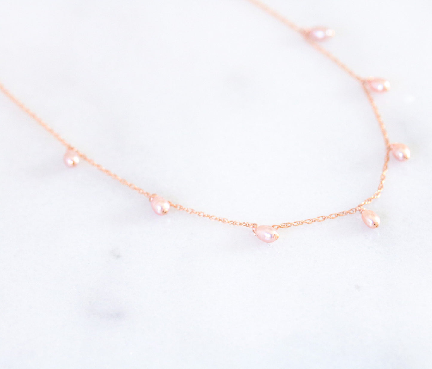 Handmade Rose Gold Freshwater Pearl Choker: Pastel Pink Baroque Necklace