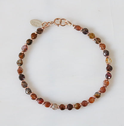 Pink Sapphire Bracelet: Karen Hill Tribe Rose Gold Vermeil, September Birthstone