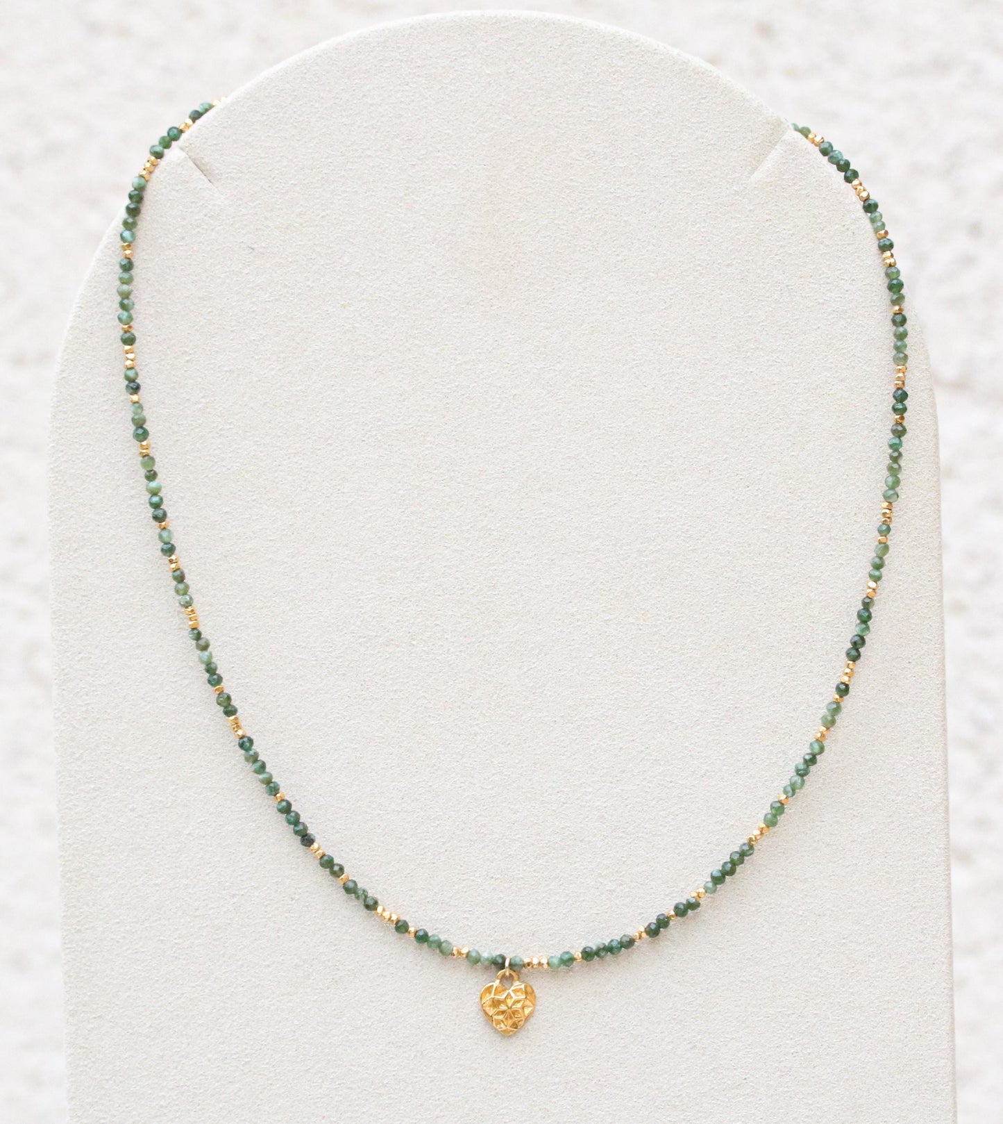 Seraphinite Gemstone Necklace: Karen Hill Tribe Gold Vermeil Heart Pendant