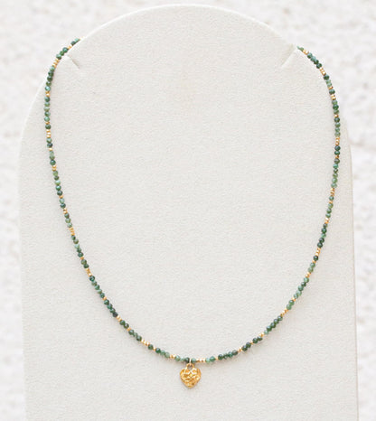 Seraphinite Gemstone Necklace: Karen Hill Tribe Gold Vermeil Heart Pendant