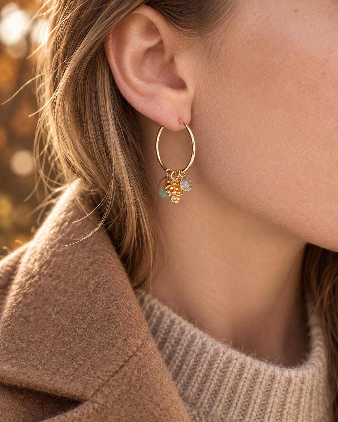 Interchangeable Gemstone Hoop Earrings