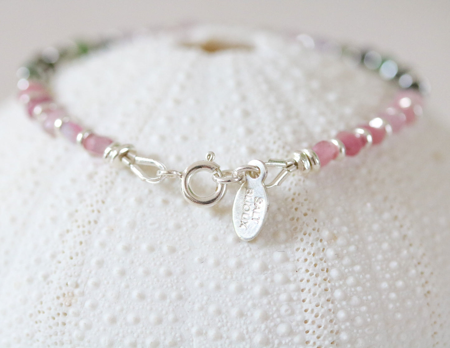 Watermelon Tourmaline Bracelet: Karen Hill Tribe Silver, October Birthstone