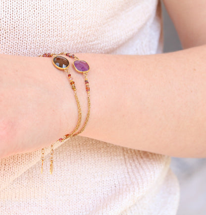 Handmade Amethyst Bracelet: Gold Vermeil, February Birthstone