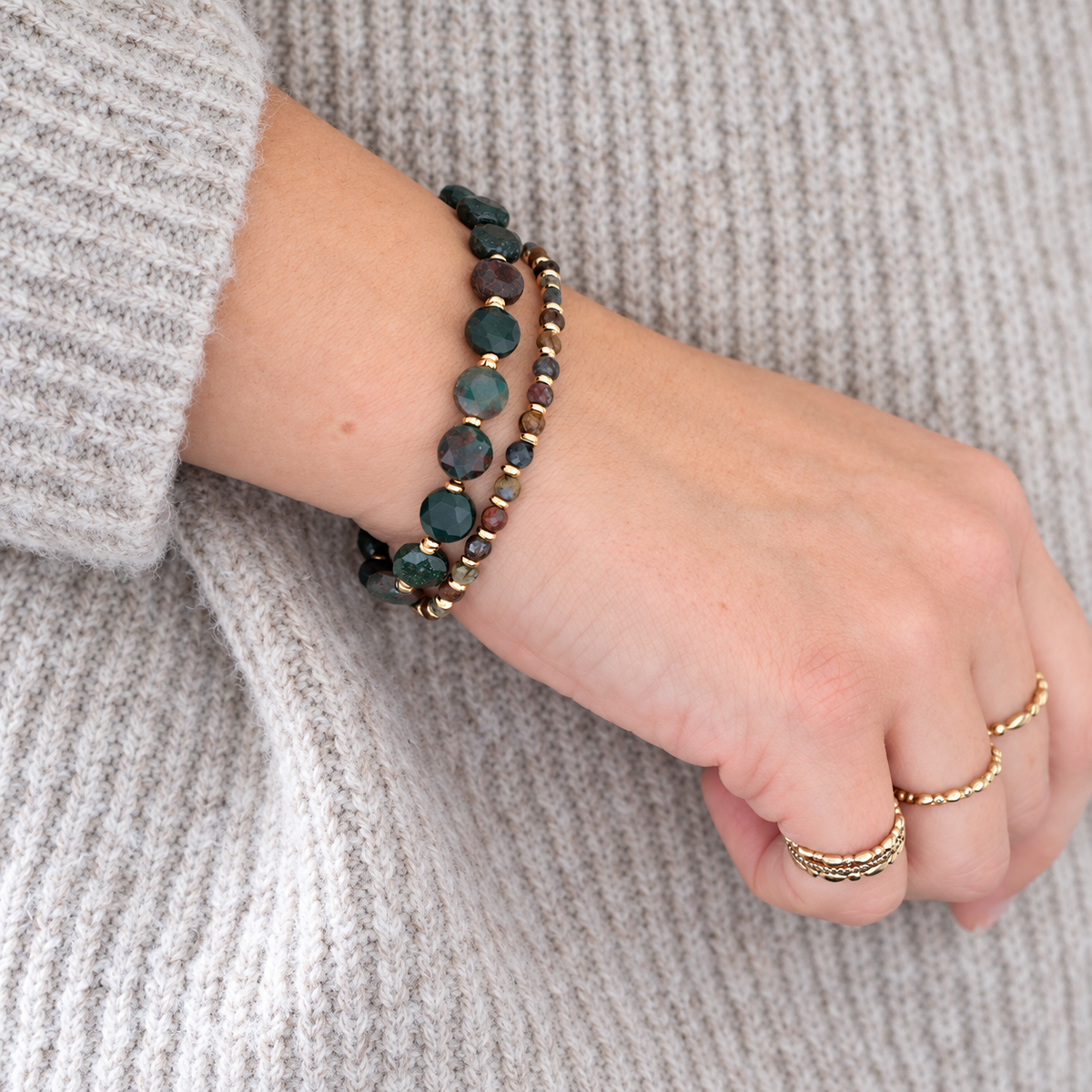 Bloodstone Gold Bracelet