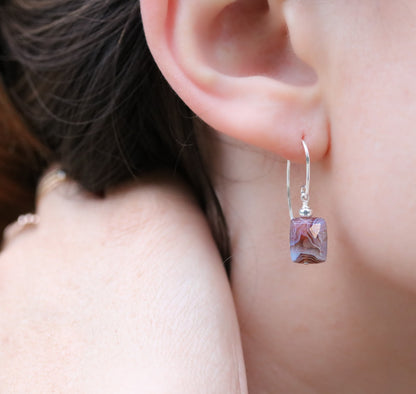Handmade Botswana Agate Sterling Silver Dangle Earrings