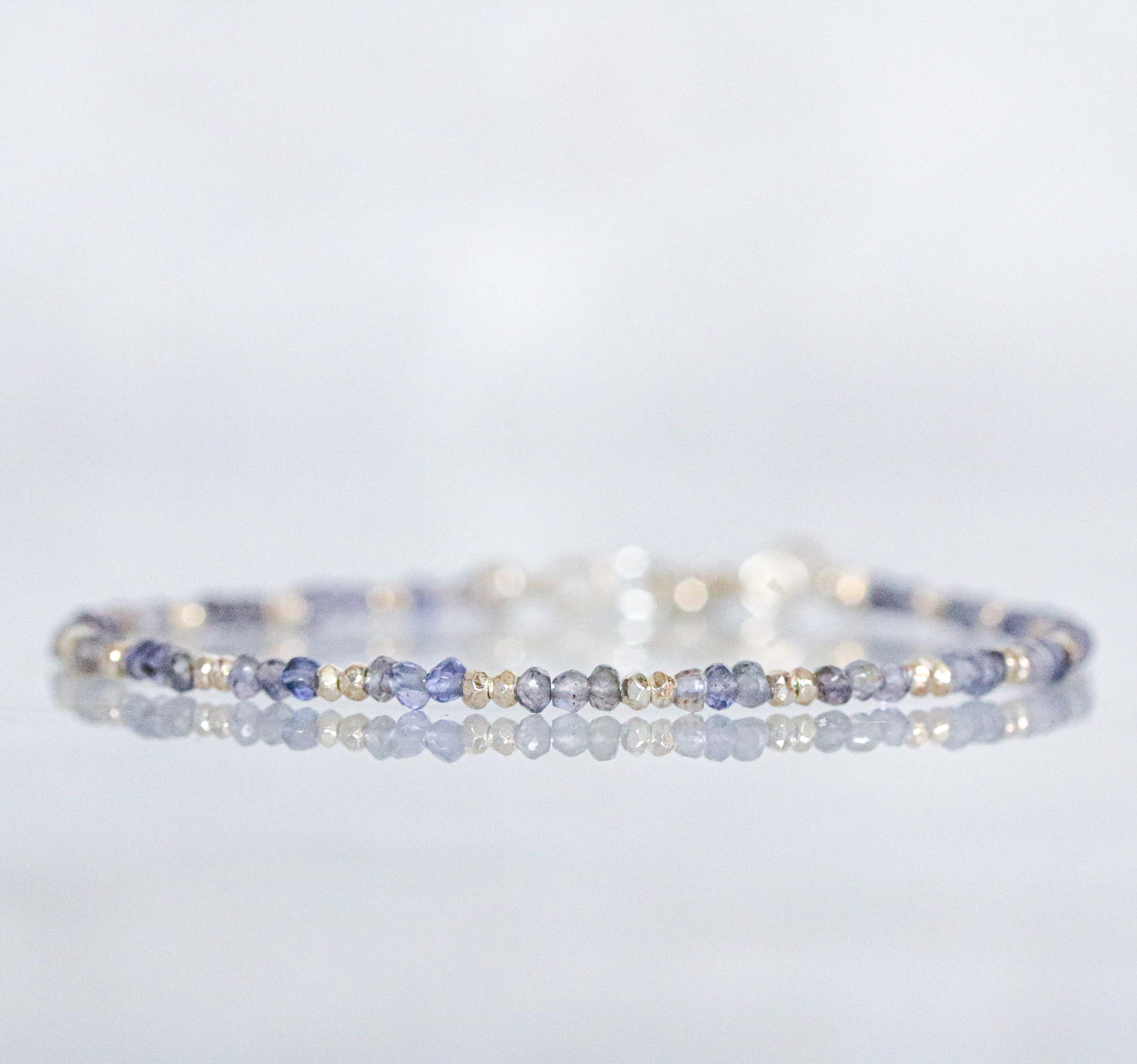 Karen Hill Tribe Silver Iolite Bracelet: Handmade Sterling Silver