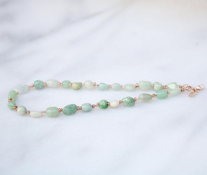Jade Bag Charm: Karen Hill Tribe Beads, Gold Vermeil Accents