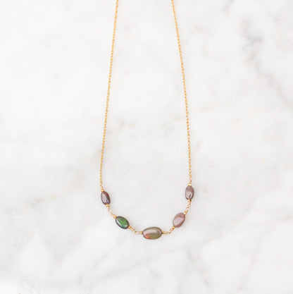 Opal Necklace: Karen Hill Tribe Gold Vermeil, October Birthstone