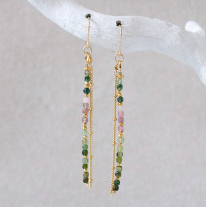 Watermelon Tourmaline Drop Earrings: Gold Vermeil Karen Hill Tribe Beads