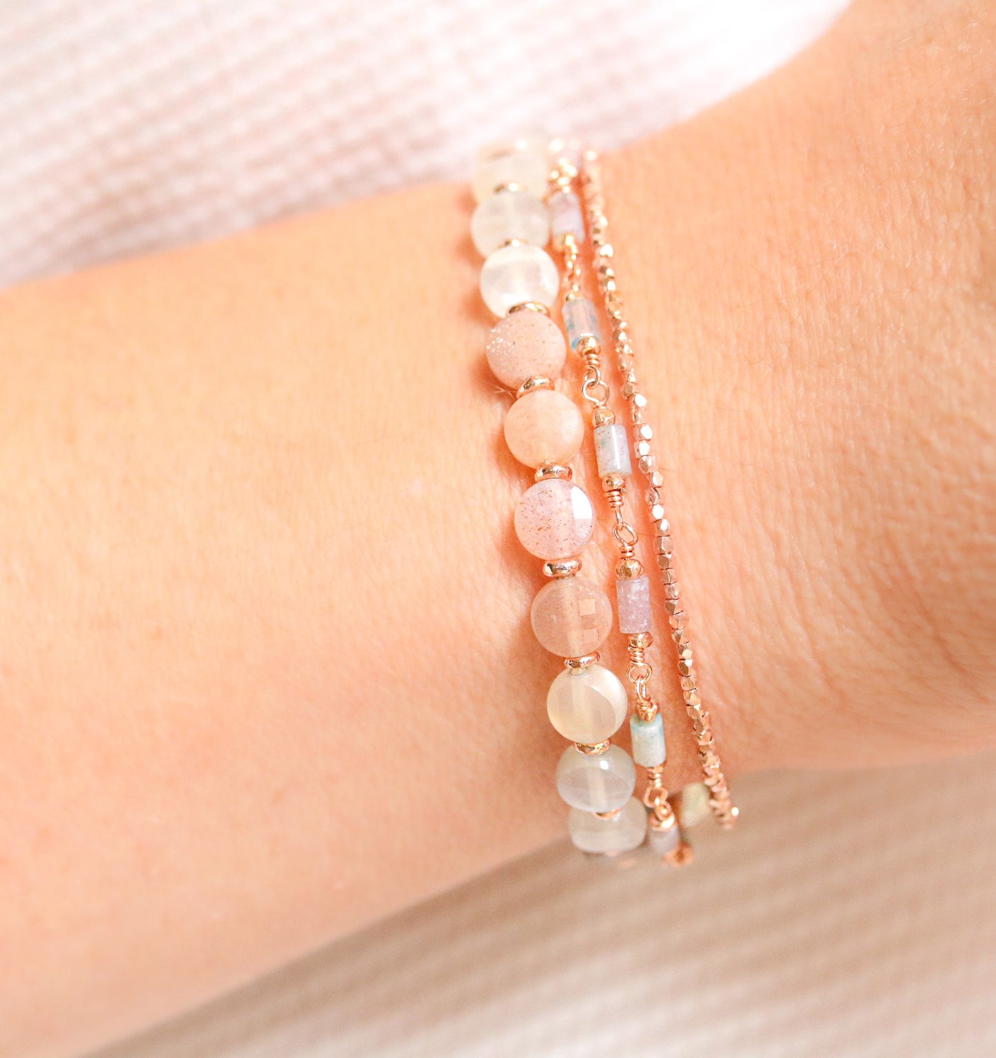 Rose Gold Vermeil Nugget Bead Bracelet: Karen Hill Tribe Stacking Jewelry