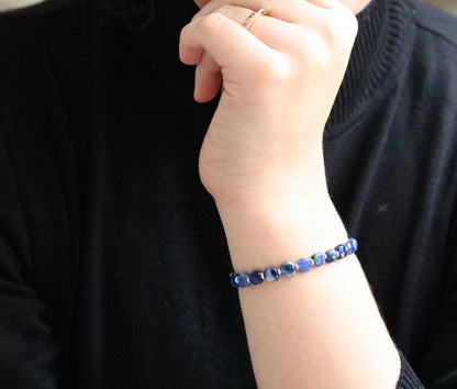 Blue Sodalite Bracelet: Karen Hill Tribe Silver, Faceted Gemstone